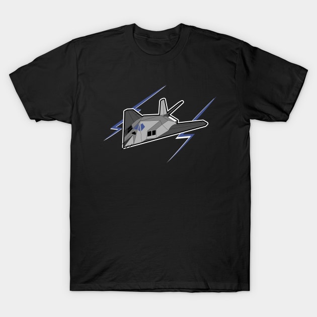 F-117 NIGHTHAWK T-Shirt by MILIVECTOR